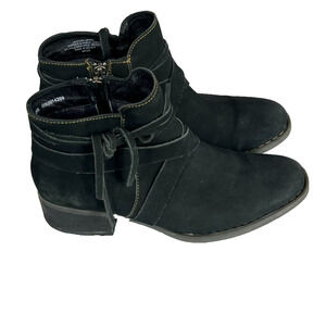 Born Boots Montilla Womens Size 8 39 Ankle Shoes Black Leather Zip Up